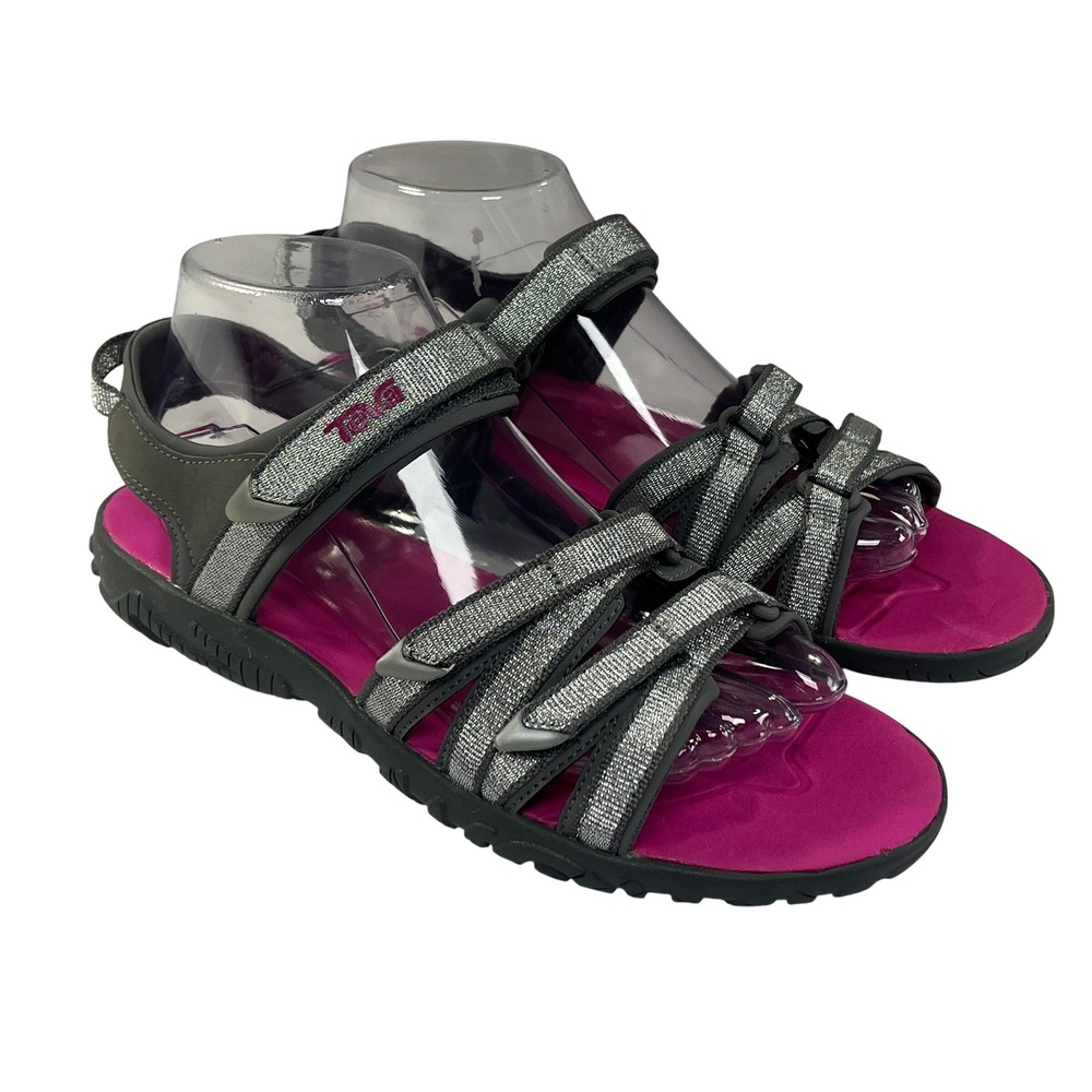 Teva Tirra Sandal Womens 6 Grey Pink Strappy Hiking Water Outdoor Athletic Trail